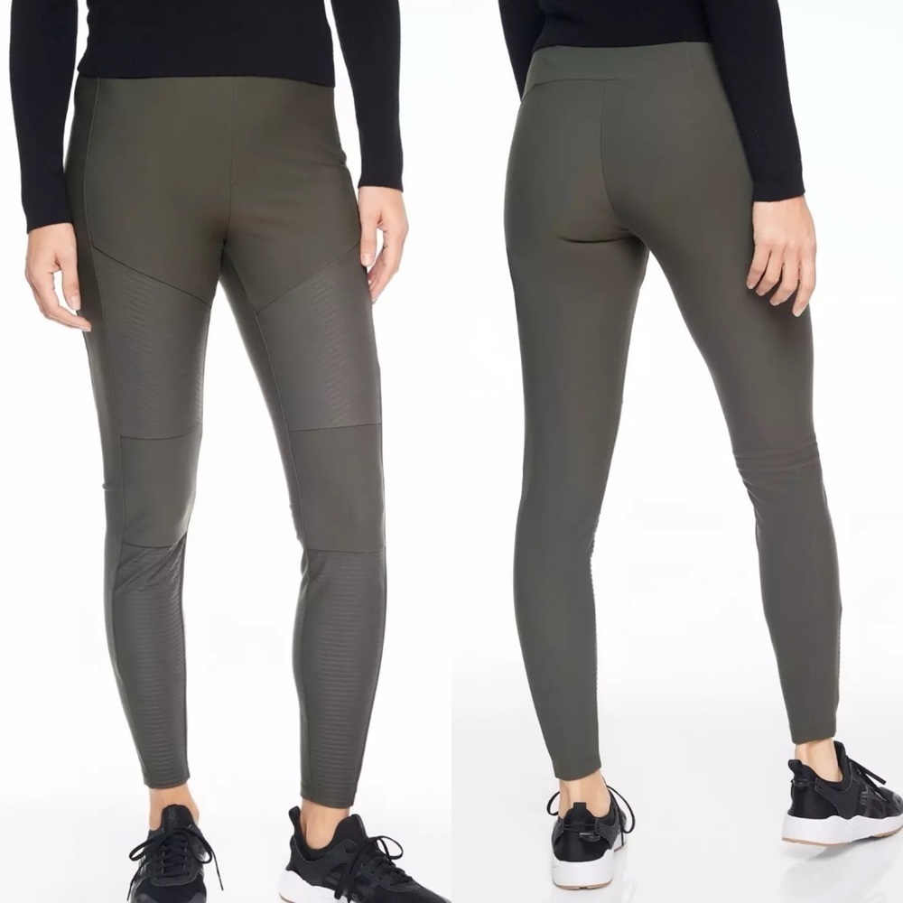 Athleta Olive Madison Moto Tight Commute Travel Lifestyle Pant #383903 12